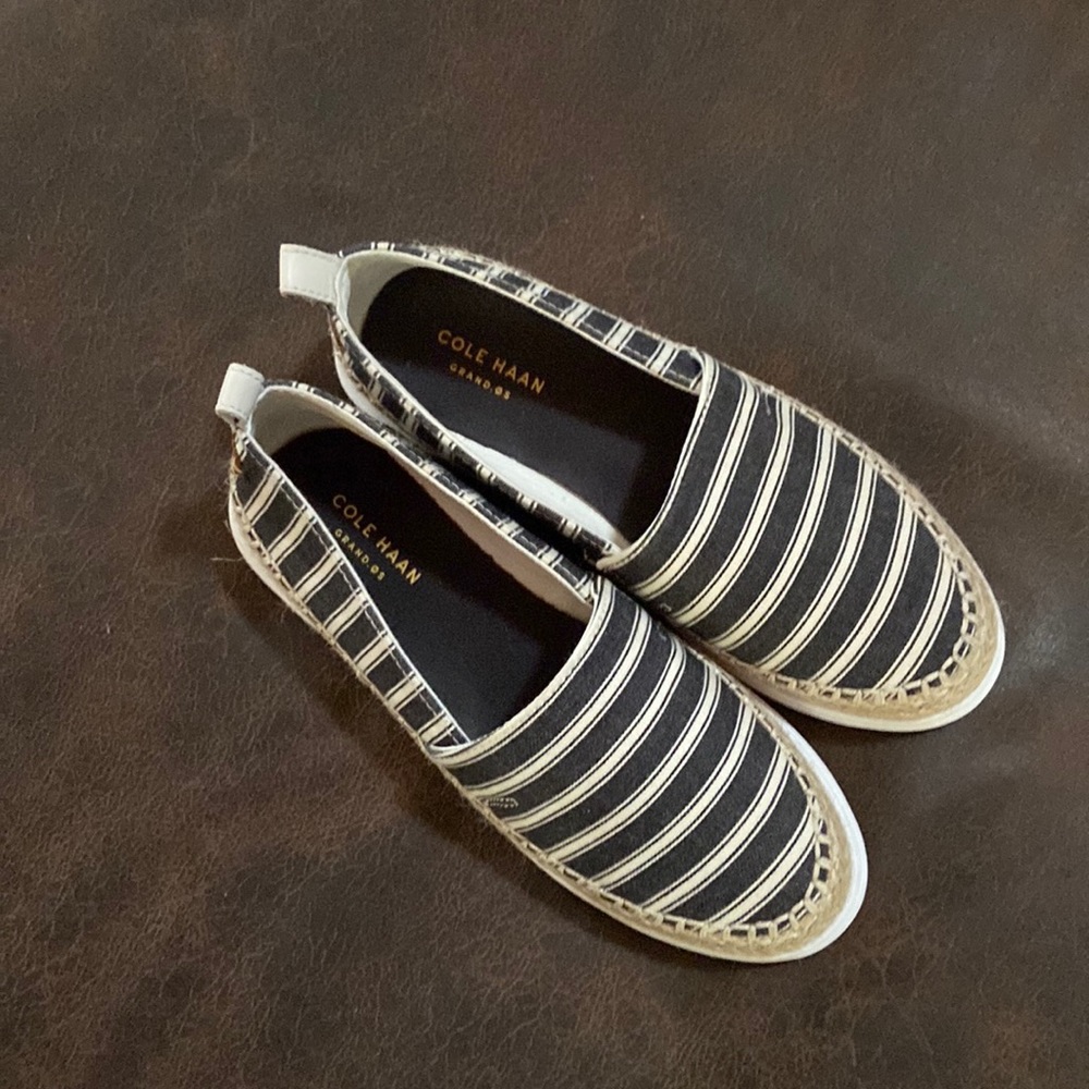 Blue and tan loafers size 7